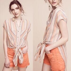 Anthropologie Holding Horses Merida Stripe Tunic Top Casual Minimalist Sz Small